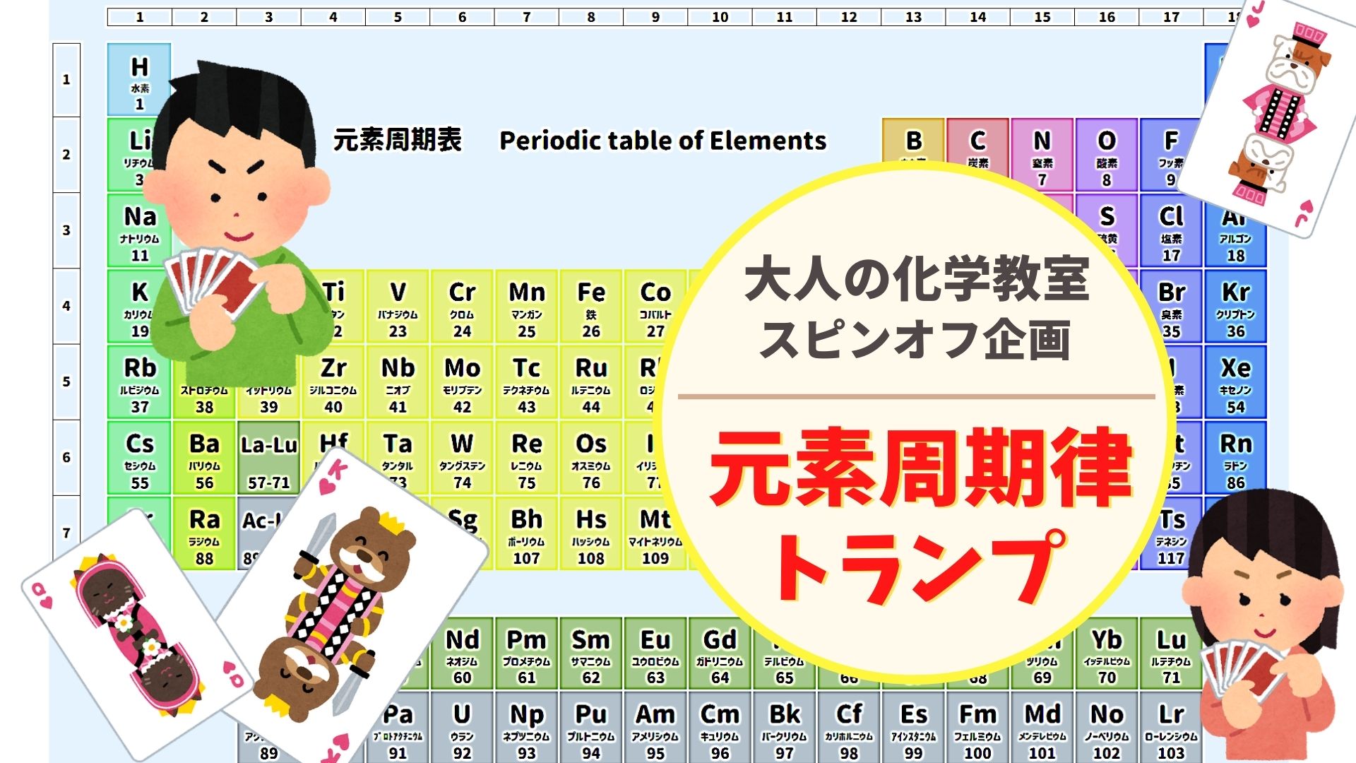 3/29 大人の化学教室 スピンオフ企画『元素周期律トランプ』 | タスクール